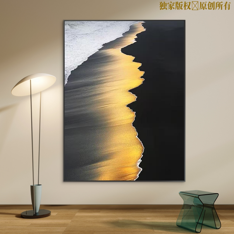 夕阳沙滩数字油画diy填色手工解压手绘油彩画丙烯减压书房画填充
