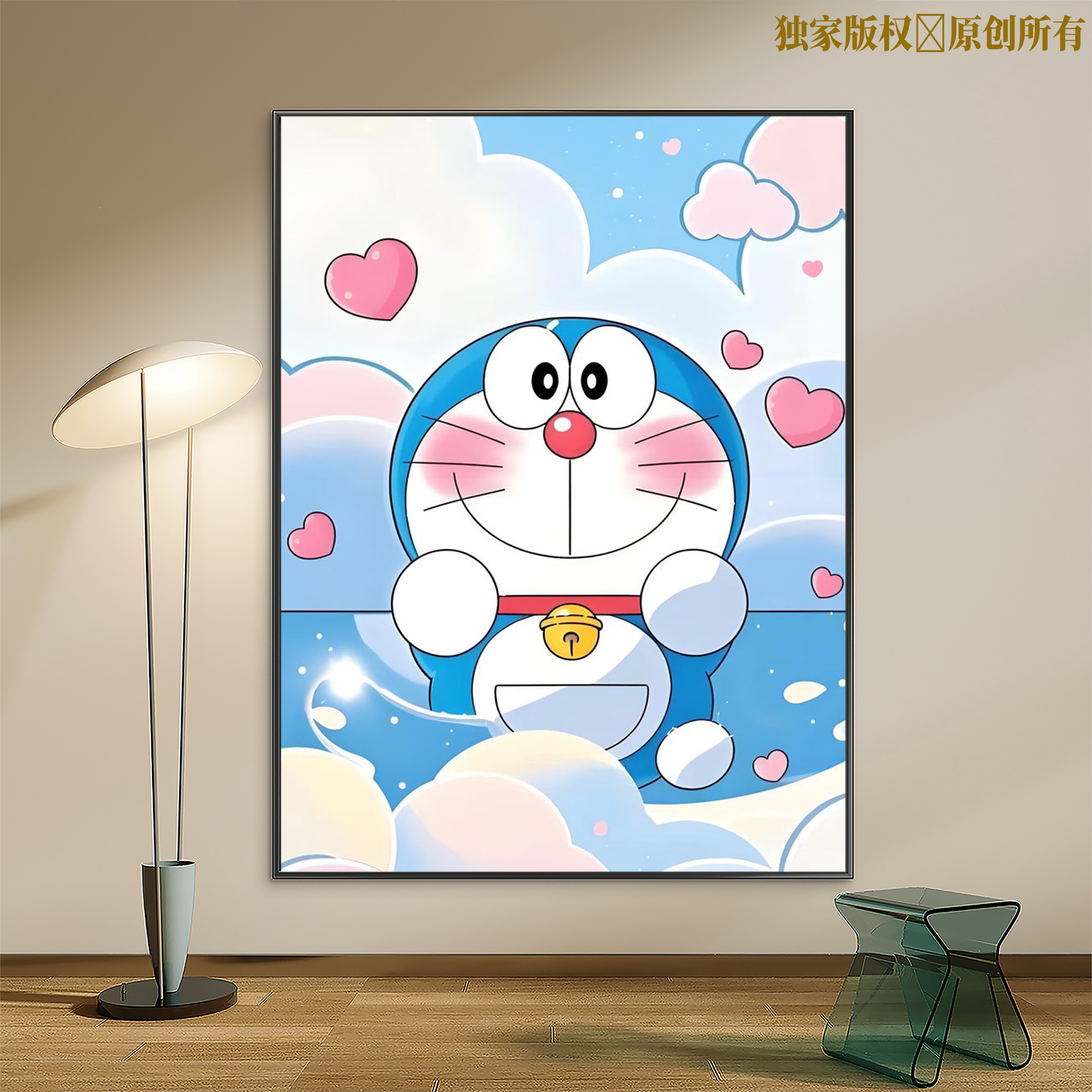 哆啦A梦数字油画动漫人物2026实木手工diy填色手绘油彩画装饰画