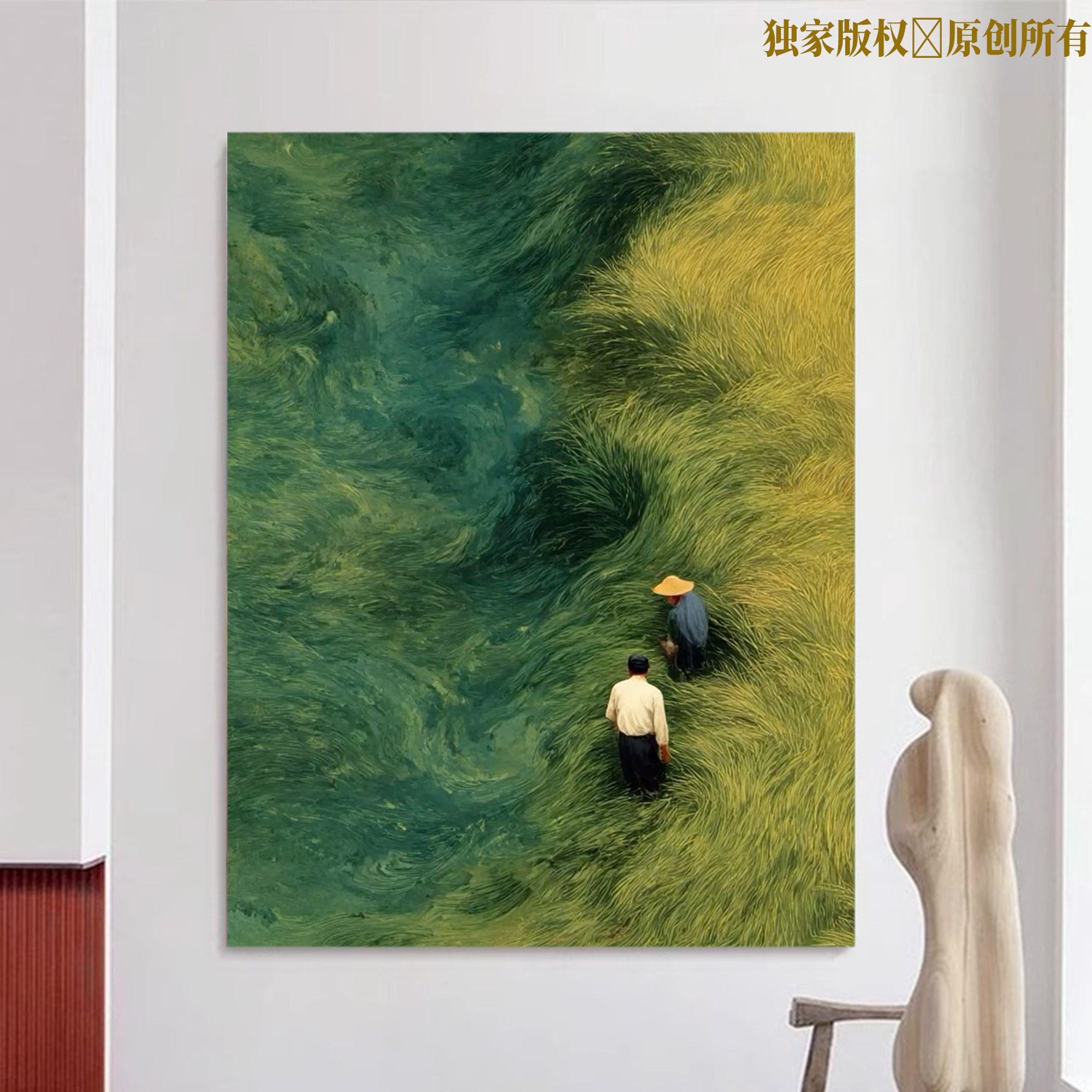 中国风数字油画diy填色手工简单可爱解压涂色写实客厅手绘装饰画