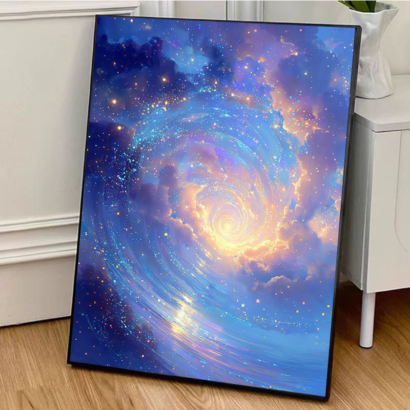 成人解压画数字油画diy填充手绘手工填色涂色玄关油彩画 梦幻宇宙