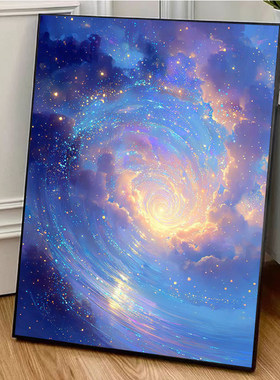 成人解压画数字油画diy填充手绘手工填色涂色玄关油彩画 梦幻宇宙