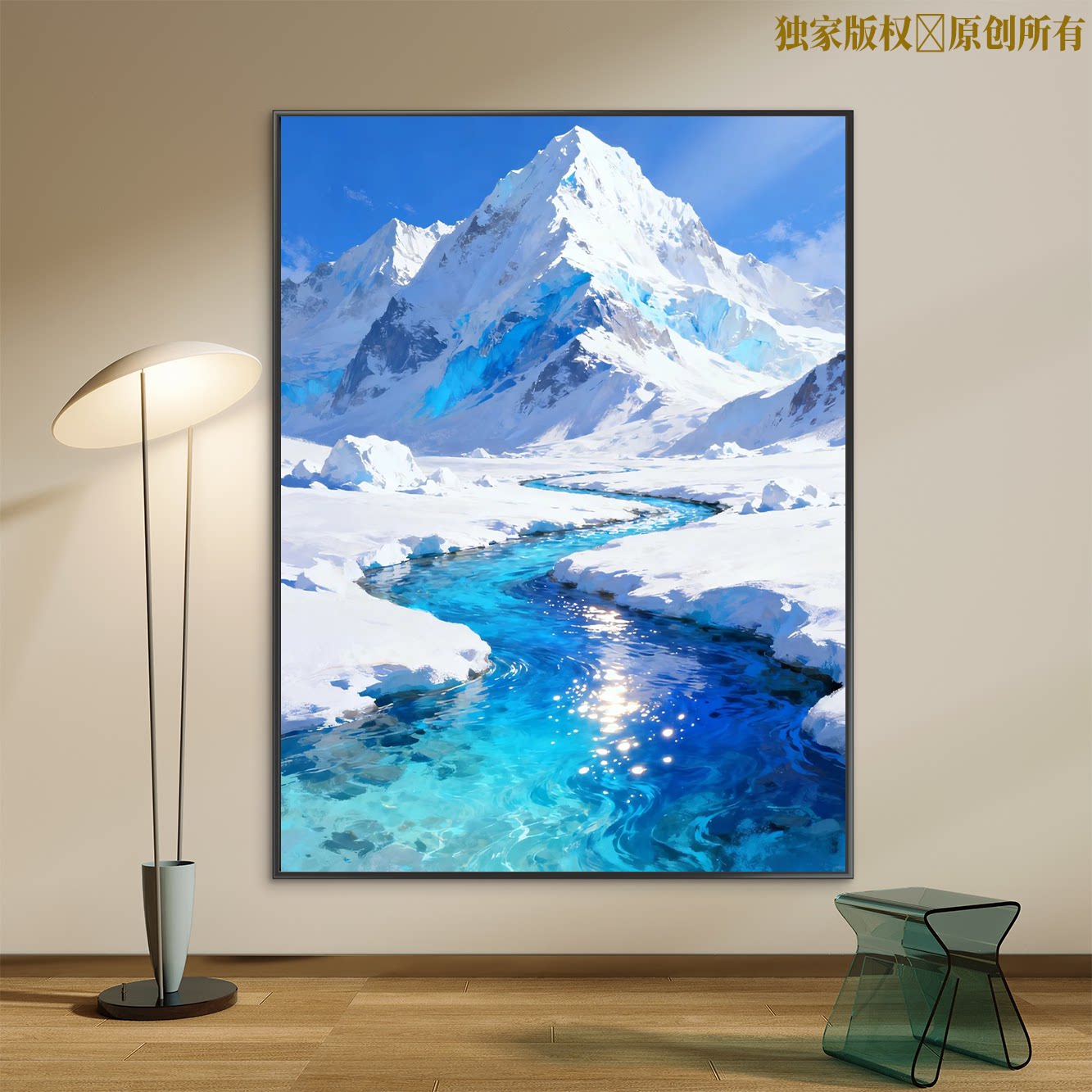 雪山风景数字油画diy填色手工简单可爱解压涂色写实客厅手绘装饰