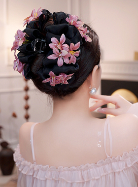 时宴泡芙【花开半夏】发夹清新花朵氛围感发饰夏日新品后脑勺抓夹