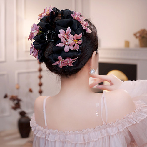 时宴泡芙【花开半夏】发夹清新花朵氛围感发饰夏日新品后脑勺抓夹