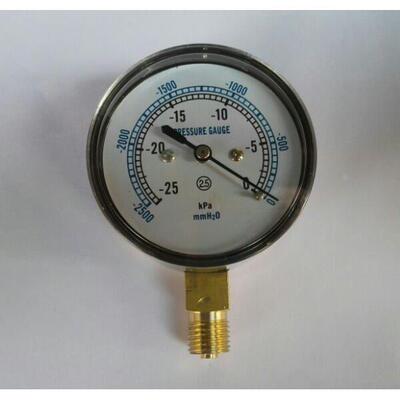 负压真空表 微压真空计 ZE-60 -25kpa-0 外径64.3mm 螺纹m14*1.5