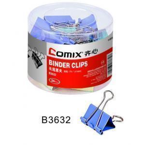 彩色长尾夹 桶装 中号票夹 B3632 齐心长尾夹 41mm 燕尾夹