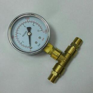 10bar 150psi 压力表加三通 2分三通加外丝G1 Φ60mm