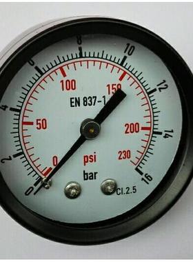 气动压力表（MA-50-1.6-ZG1/4-MPA,C445)轴向 压力16bar 230psi