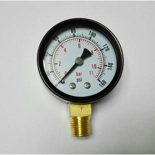 直径50毫米 压力160psi 13mm螺纹ZG1 2分牙 11bar 双刻度压力表