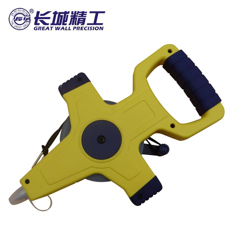 长城精工手提十字架式长卷尺30/50/100架式钢卷尺钢尺插地尺拉尺