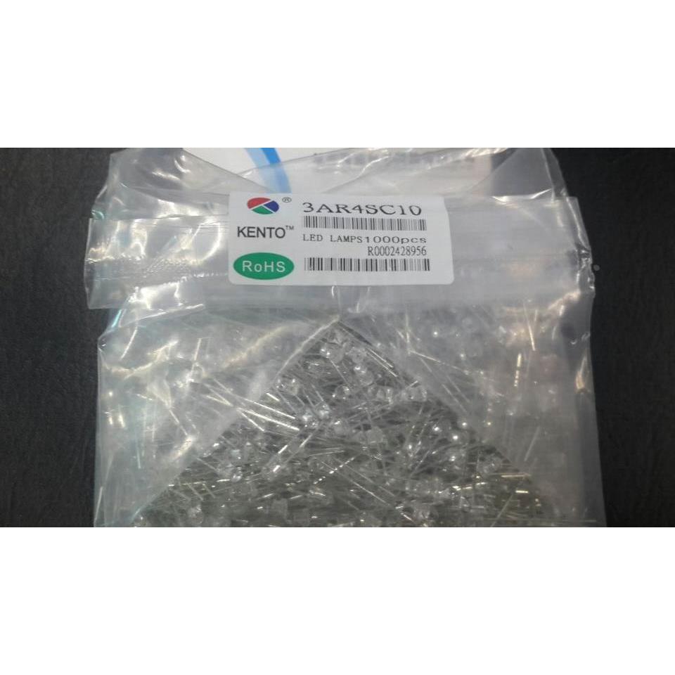 F3白发红3MM高亮白发红 长脚发光二极管 匡通LED 3AR4SC10 1000只