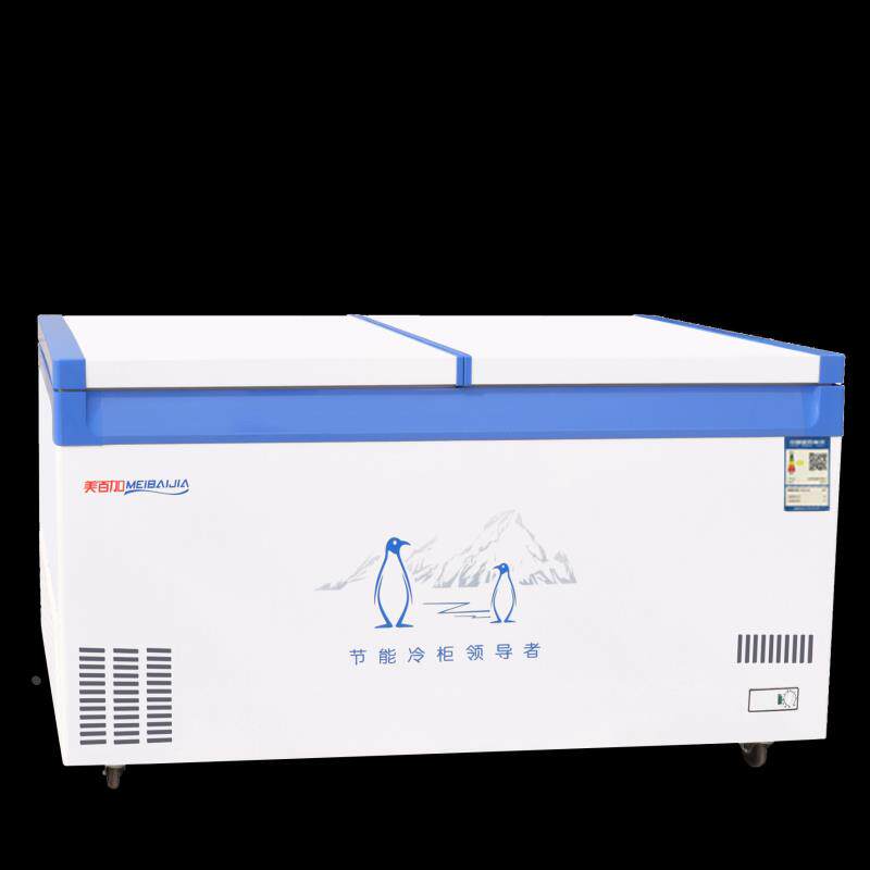 美百加冰柜冷藏单温冰箱商用卧式双压缩机大冷柜大冰箱单温大冷柜