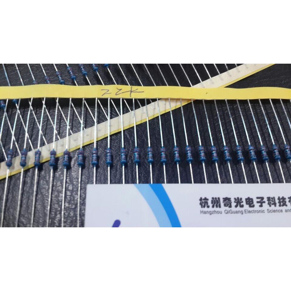 优质金属膜电阻1/4W 22K 1%编带22千欧姆固定阻值 100只=1.5元