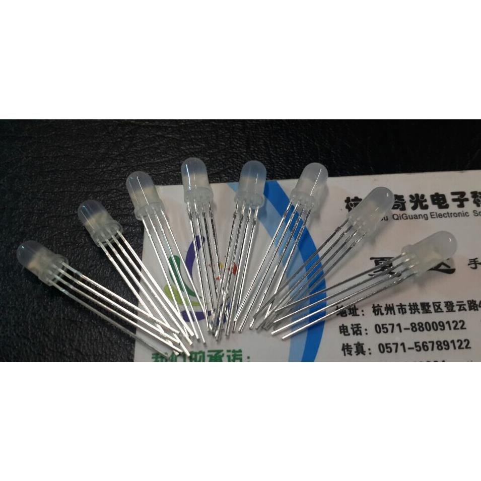 LED5MM四脚全彩发光二极管 红-纯绿-蓝三色雾状散光 共阴RGB外控