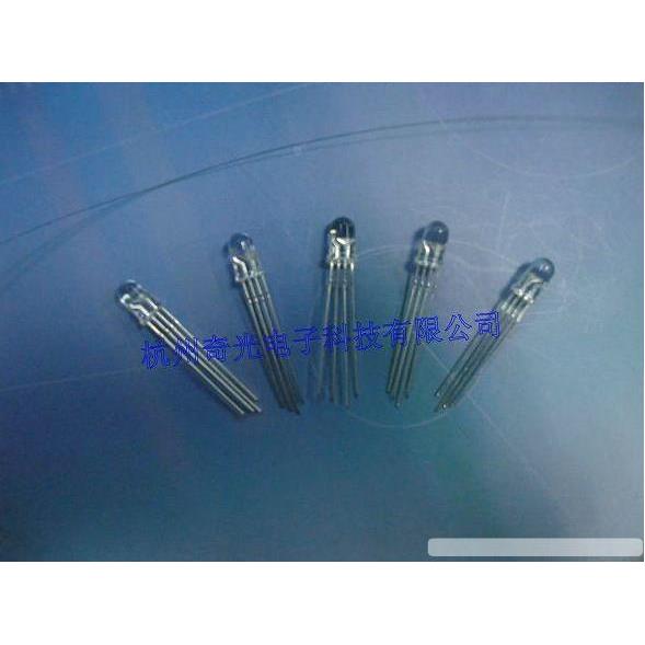 LED5MM四脚全彩发光二极管 红-纯绿-蓝三色透明聚光 共阳RGB外控