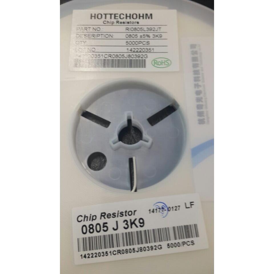 台湾丽智电阻0805 3.9K 5%贴片电阻 5K每盘电阻器 电阻全系列