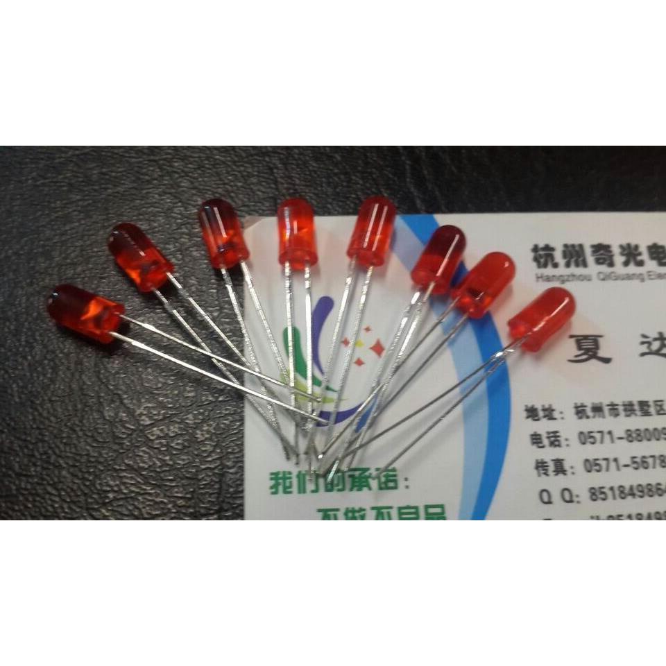 LED发光二极管5MM红发红 高亮直径5mm无边1K只/65元无帽檐雾状