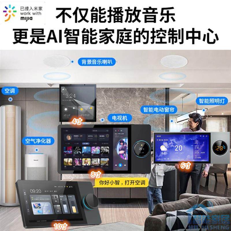 4寸6寸8寸米家涂鸦智能家居吊顶音响背景音乐主机系统套装吸顶式