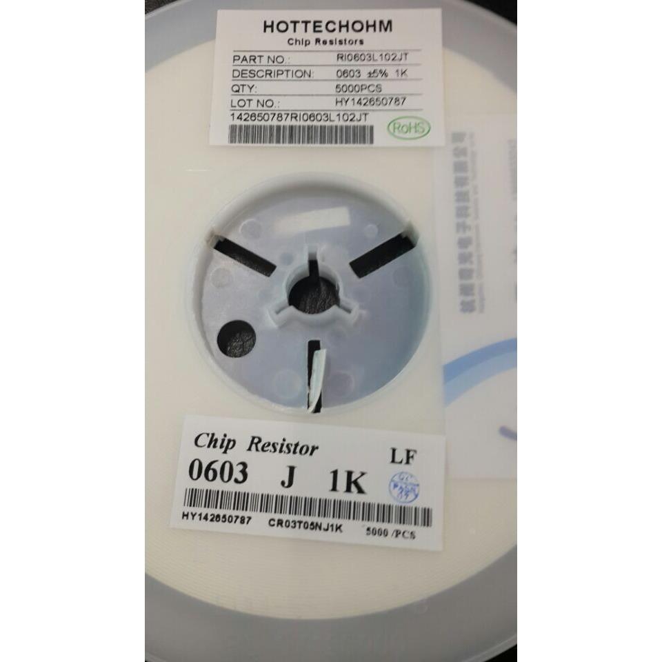 厚声电阻0603 1K 5%贴片电阻 5K每盘电阻器 电阻全系列