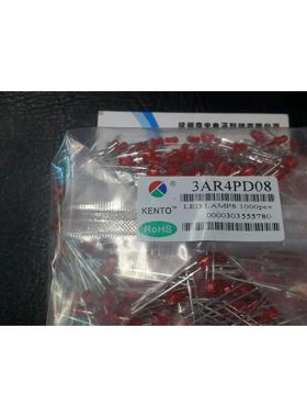 F3红发红3MM普亮红发红 长脚发光二极管 匡通LED 3AR4PD08 1000只