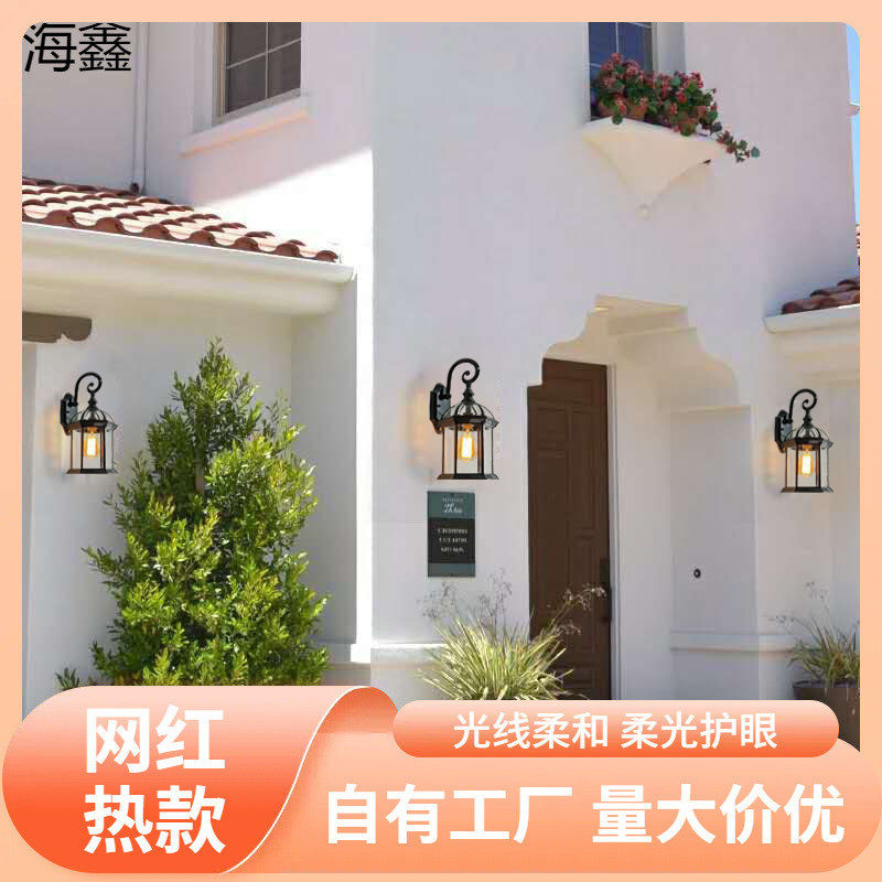 s%户外防水壁灯复古室外别墅花园走廊庭院灯大门前外墙挂壁灯欧式