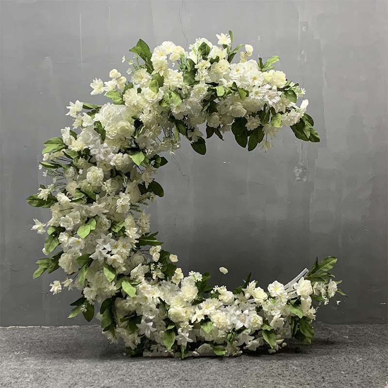 婚庆森系求婚摆件生日舞台布置月亮婚礼户外铁艺拱门网红打卡道具