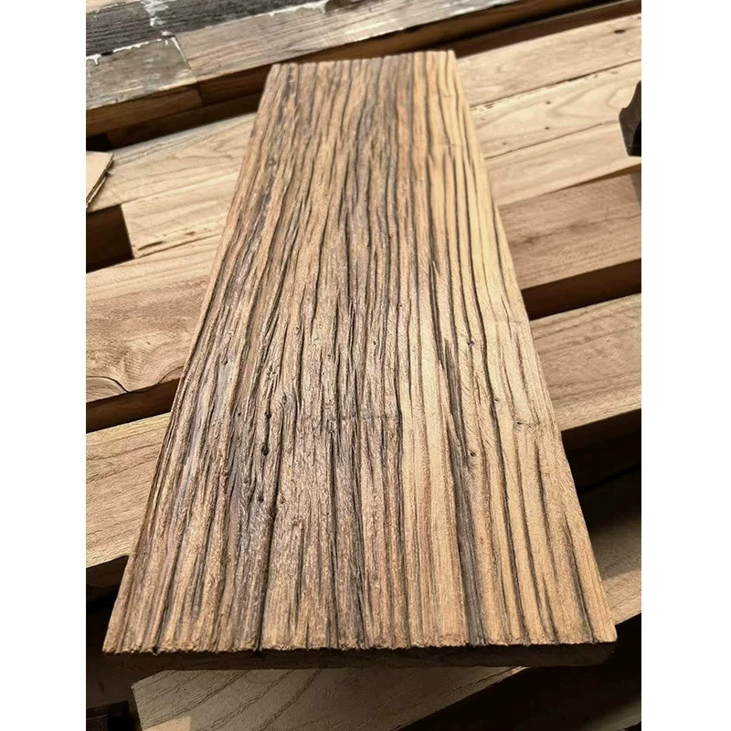 老榆木门板茶桌桌面板子旧木板护墙台面风化木板材老木门板装修板