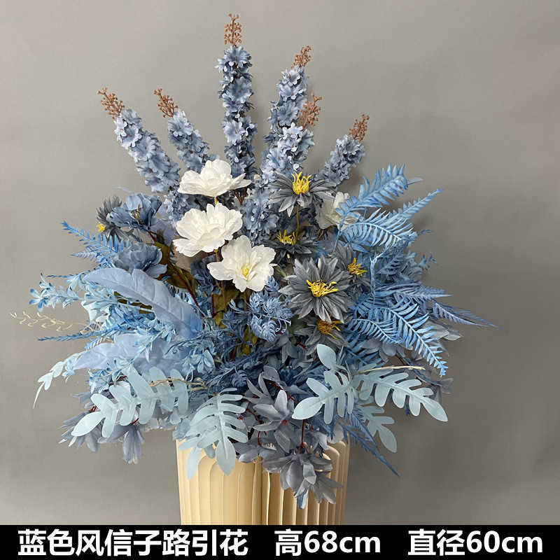 婚庆仿真地排花订婚装饰路引花挂花婚礼舞台花艺假花成品现场布置