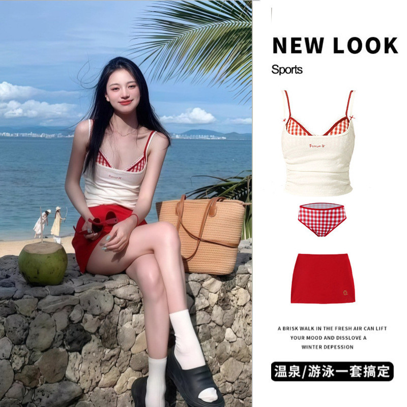 泳衣女款2025爆款高级感连身比基尼绝美小个子氛围感纯欲分体保守