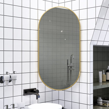 椭圆智能浴室镜卫生间镜子不镜墙角转角对门可旋转带灯led触摸屏