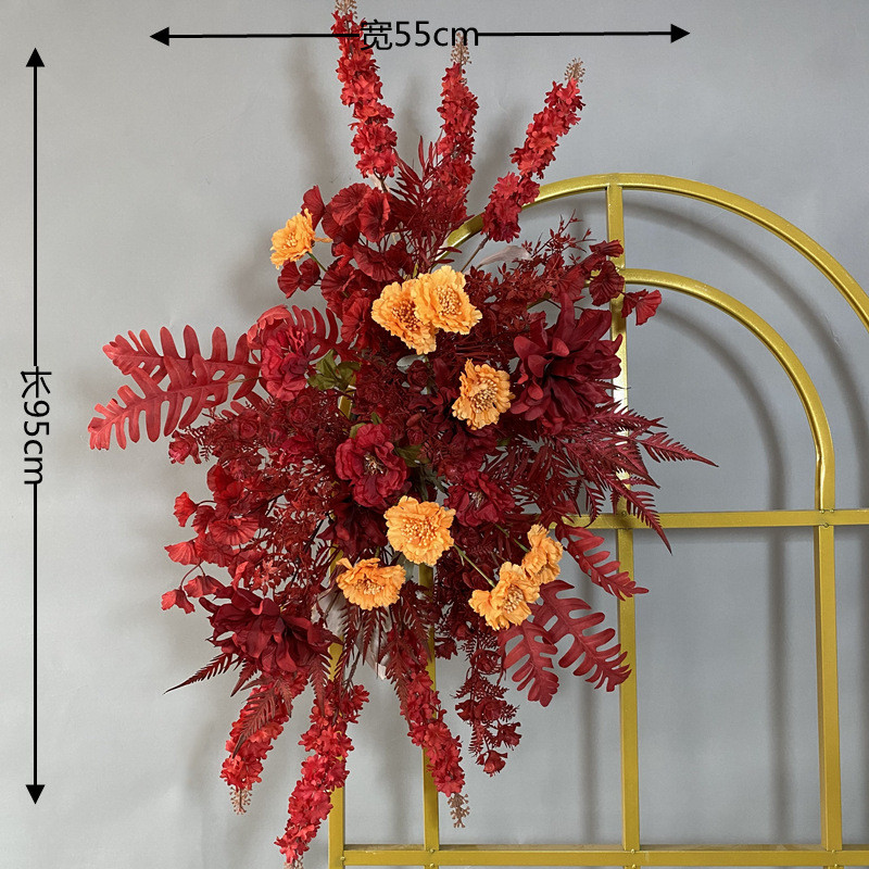 婚庆仿真地排花订婚装饰路引花挂花婚礼舞台假花现场布置成品花艺