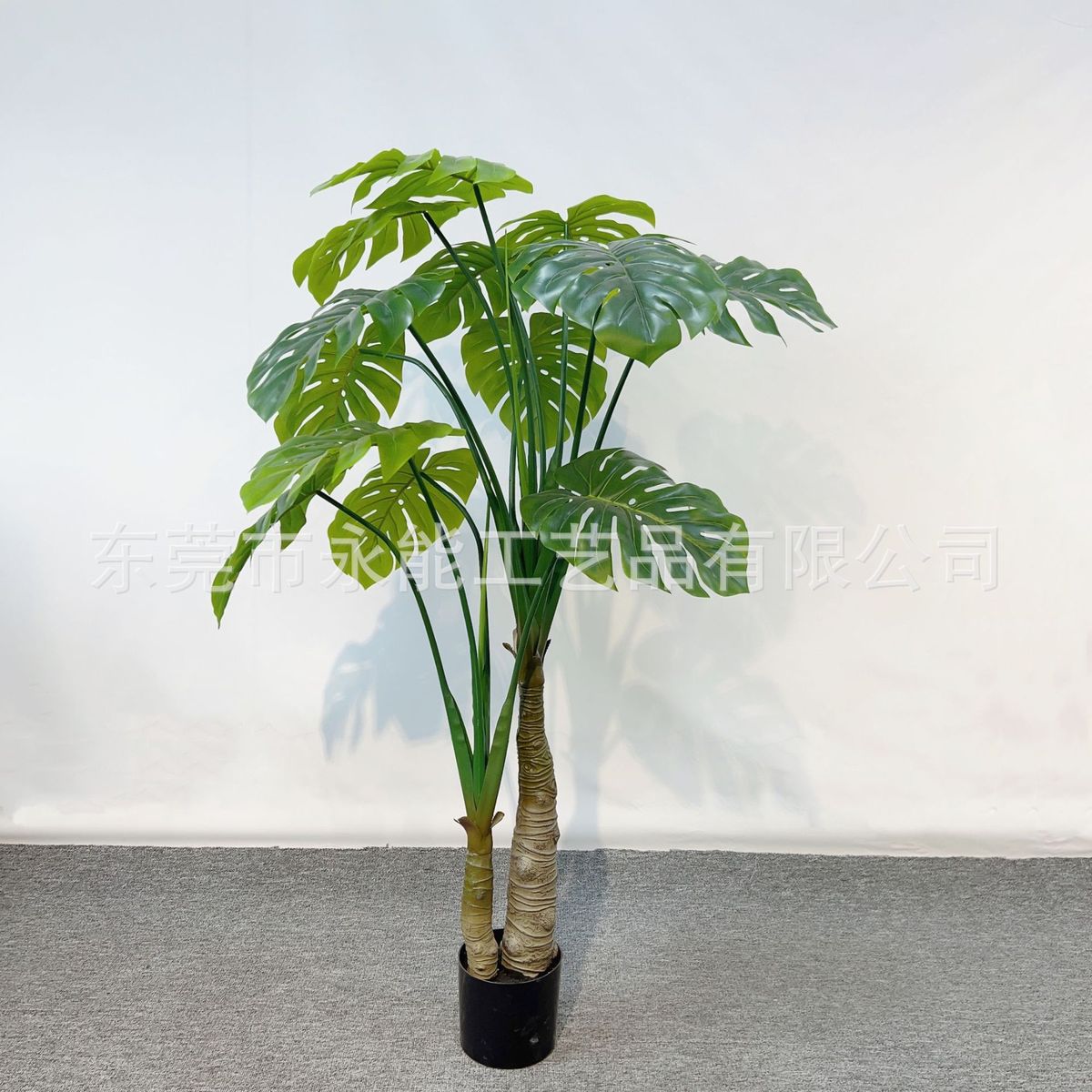 仿真龟背居家粗杆龟背假树盆栽落地摆件室内假客厅装饰人造绿植物