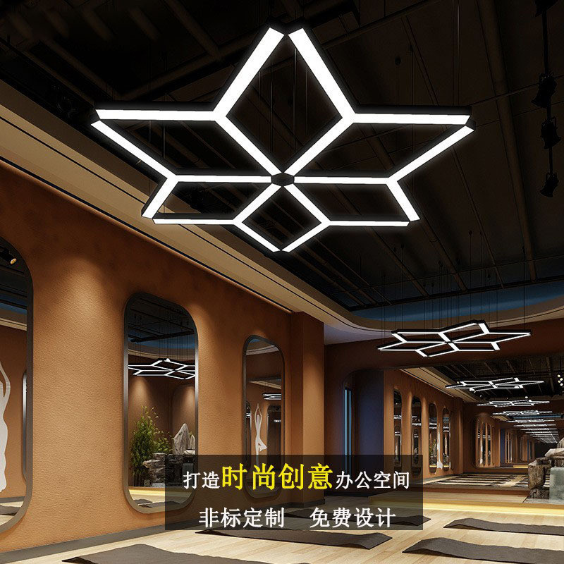 LED造型灯创意拼接人字形Y型办公室教室健身房网咖超市工业风吊灯