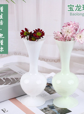 创意陶瓷花瓶新中式禅意花器茶道简约玉净瓶家居客厅摆件花瓶