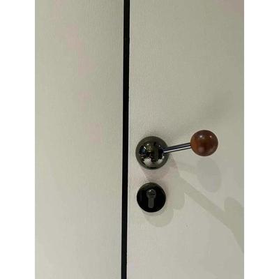 一半设计美式静音磁吸锁新中式室内门锁黑胡桃木中门把手