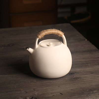 日式白泥粗陶提梁壶火炉风炉煮茶壶炭炉煮茶炉烧水壶功夫茶炉茶具