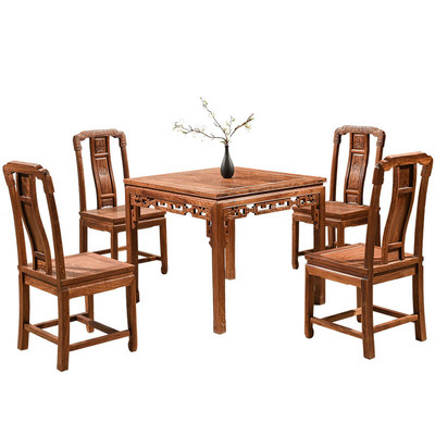 花梨木茶台仙台八仙桌四方桌红木家具八茶桌复古实木餐桌椅组合