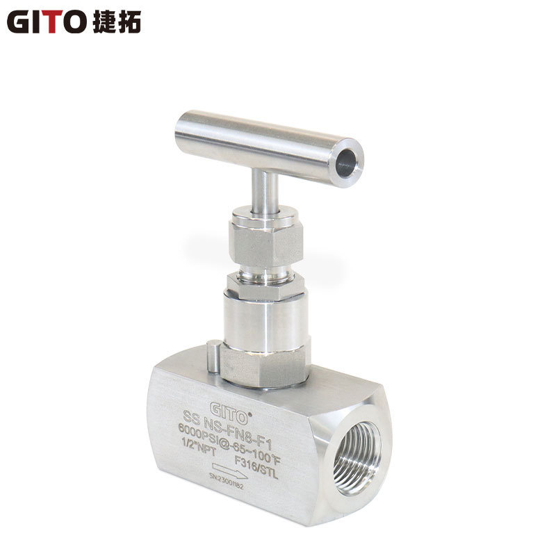 不锈钢1/2方棒NS内螺纹316L针形阀304高温高压氢用直通内丝针阀