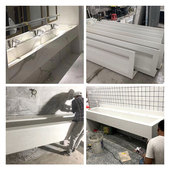 厂家生产宿舍学生洗手台公共洗漱台一体盆商场办公楼卫生间洗手池