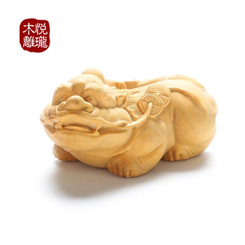 黄杨木雕机器创意手把件挂件雕刻木质工艺品礼品招财神兽貔貅摆件