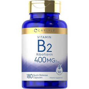 美国直邮 Carlyle 维生素B2核黄素胶囊100mg 180粒 细胞能量