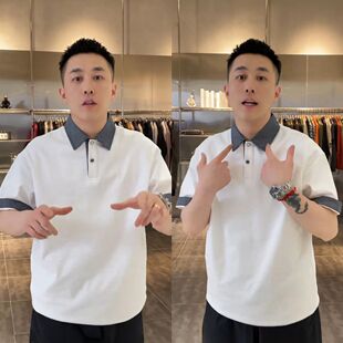 潮流时尚 好货夏季 男士 简约绿松石扣Polo衫 高级感宽松百搭休闲 短袖