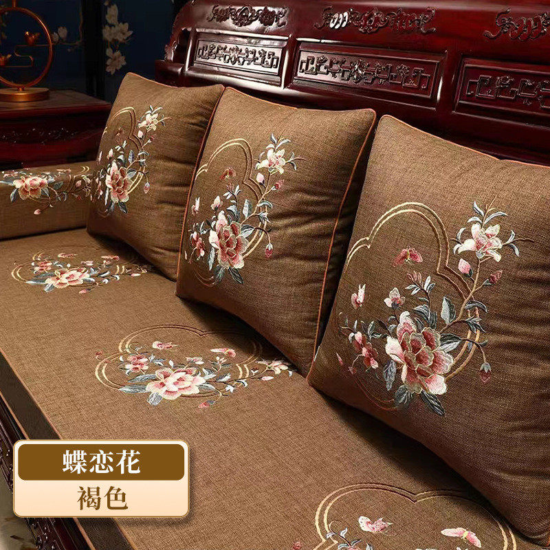 中式红木沙发坐垫抱枕可拆洗罗汉床实木三人海绵四季座垫批发罩套
