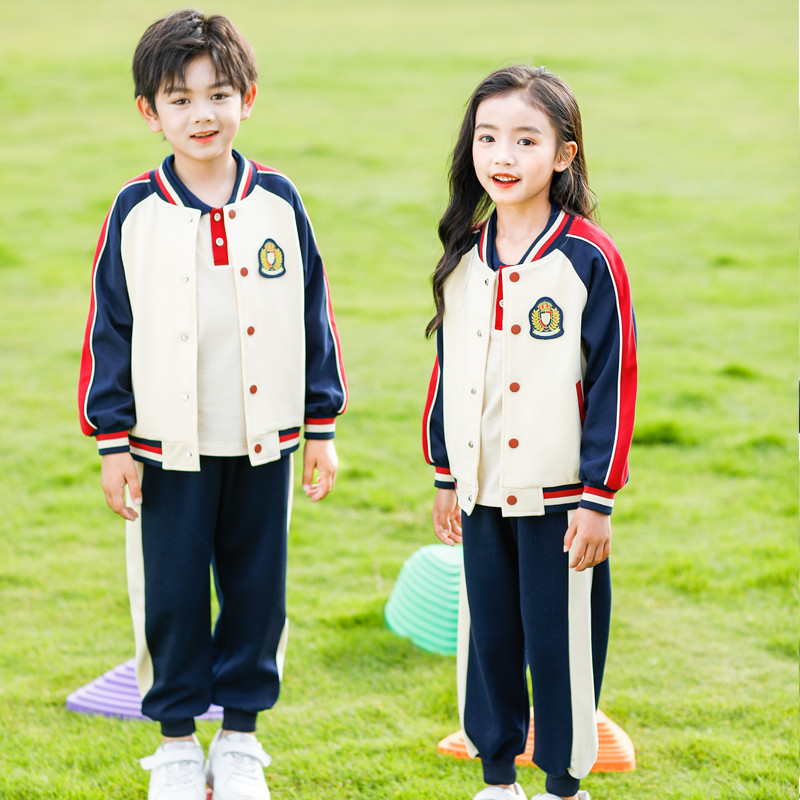 新品英伦学院风小学生班服套装2023幼儿园园服春秋款校服运动会两