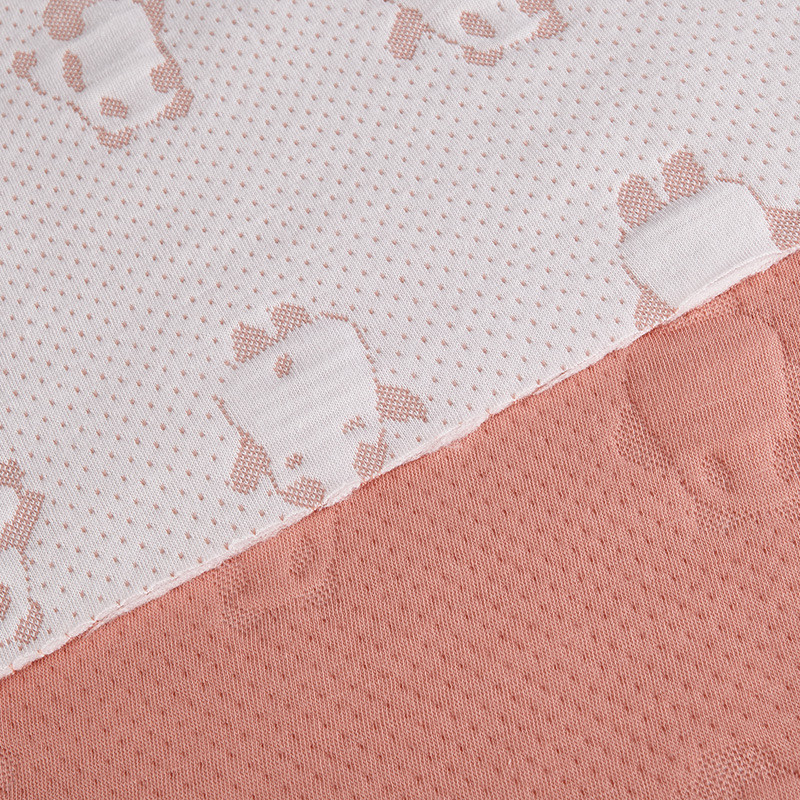 棉布耕童装面料 婴幼儿童空气层针织面料无荧光剂 精梳棉提花夹树