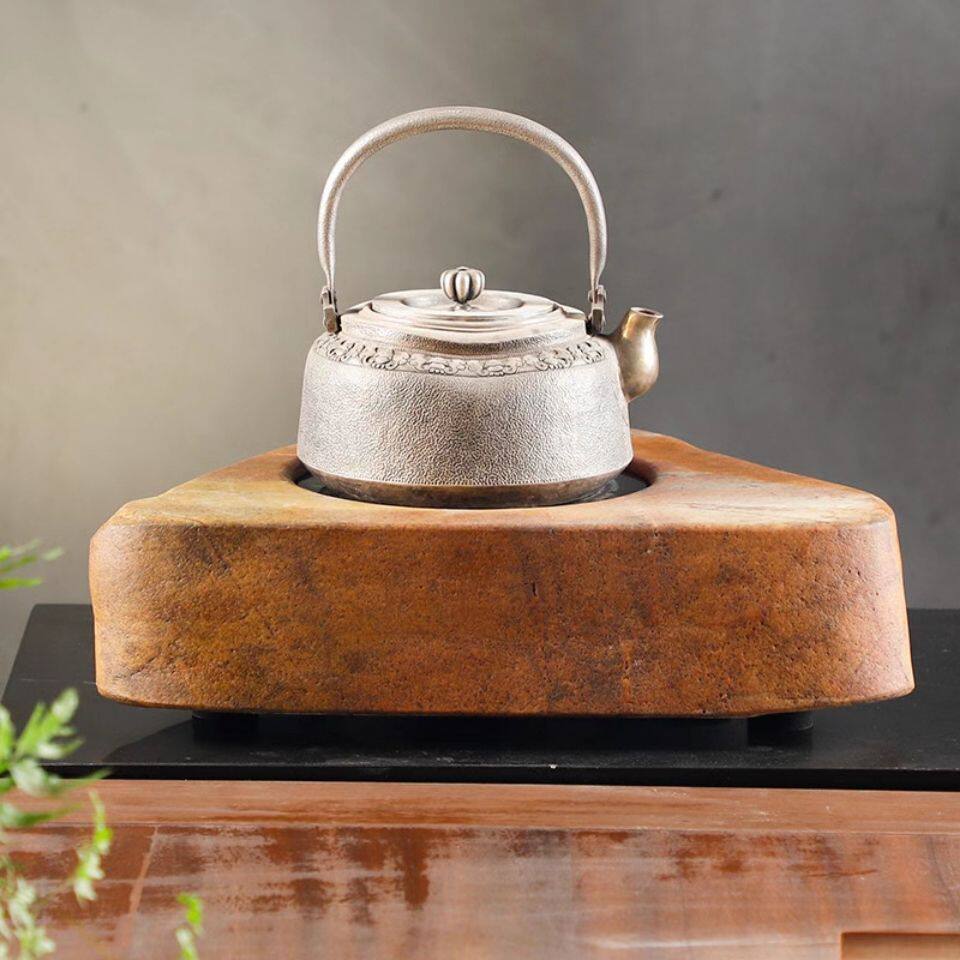 天然石头电陶炉家用煮茶茶炉铁壶银壶泡茶煮茶器原石电陶炉烧水壶