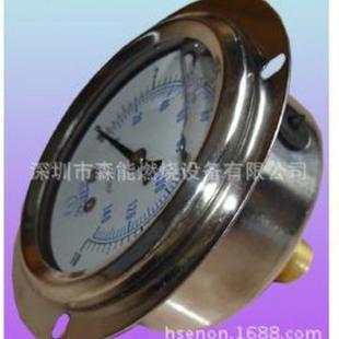 抗震不锈钢充油压力表1000KG接口1 带边仪表油压表 4PT60MM背式