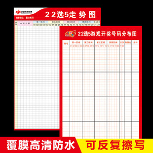 福彩投注站用品 22选5开奖号码走势图贴图玩法白板笔可擦3180