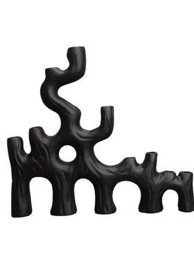 现代简约鹿角多孔烛台摆件客厅样板间酒店树脂桌面创意工艺品饰品