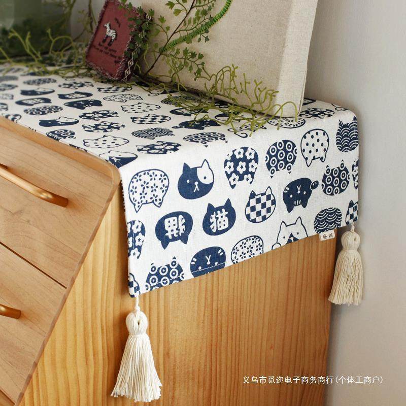 日式桌旗餐边柜盖巾和风茶旗长方形茶几旗斗柜电视柜盖布棉麻布艺,居家布艺,桌布,淘宝优惠券,粉丝福利购,淘宝优惠卷